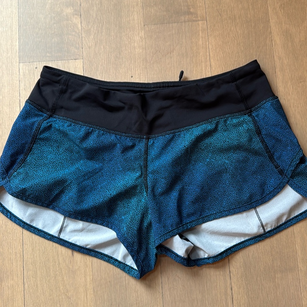 Lululemon OG Speed up Shorts Super Natural Blue Multi Black